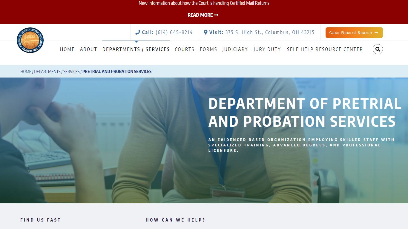 Department of Pretrial and Probation Services - Franklin County, Ohio